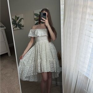 White Off-Shoulder Lace Dress